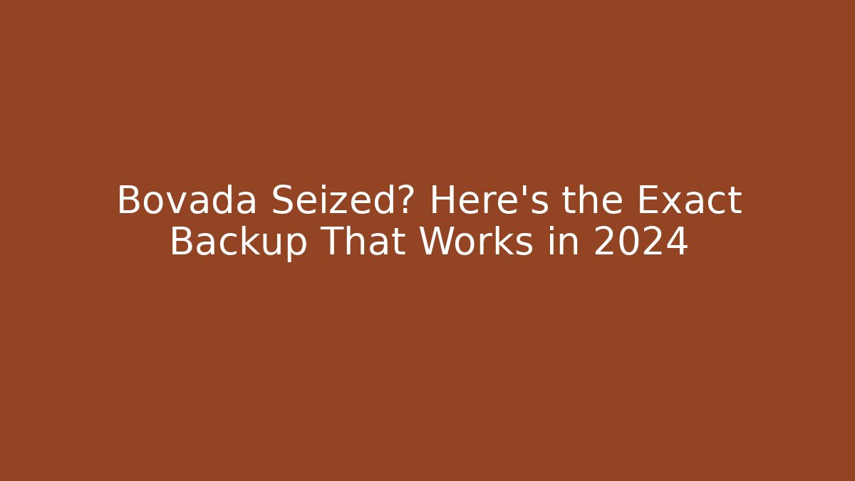 Bovada Seized? Here's the Exact Backup That Works in 2024