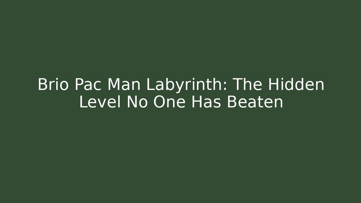 Brio Pac Man Labyrinth: The Hidden Level No One Has Beaten