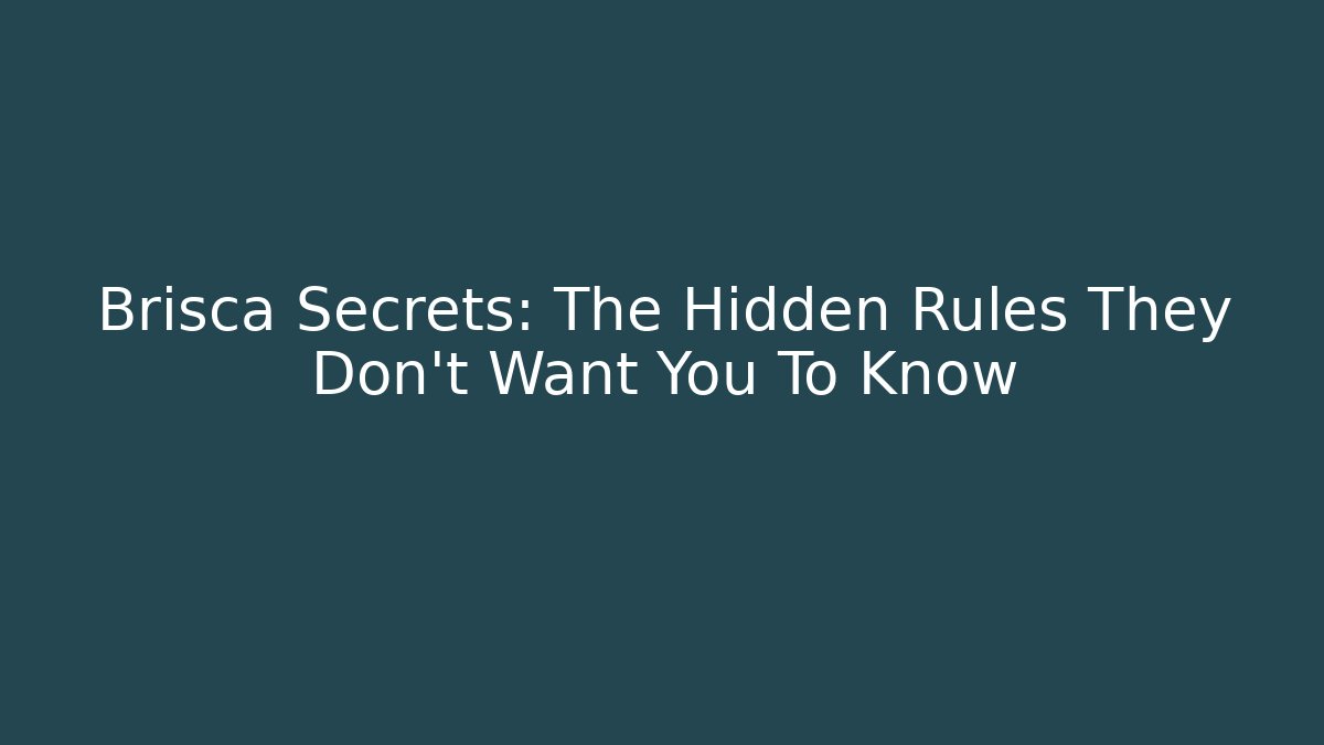 Brisca Secrets: The Hidden Rules They Don’t Want You To Know - Critter Realm