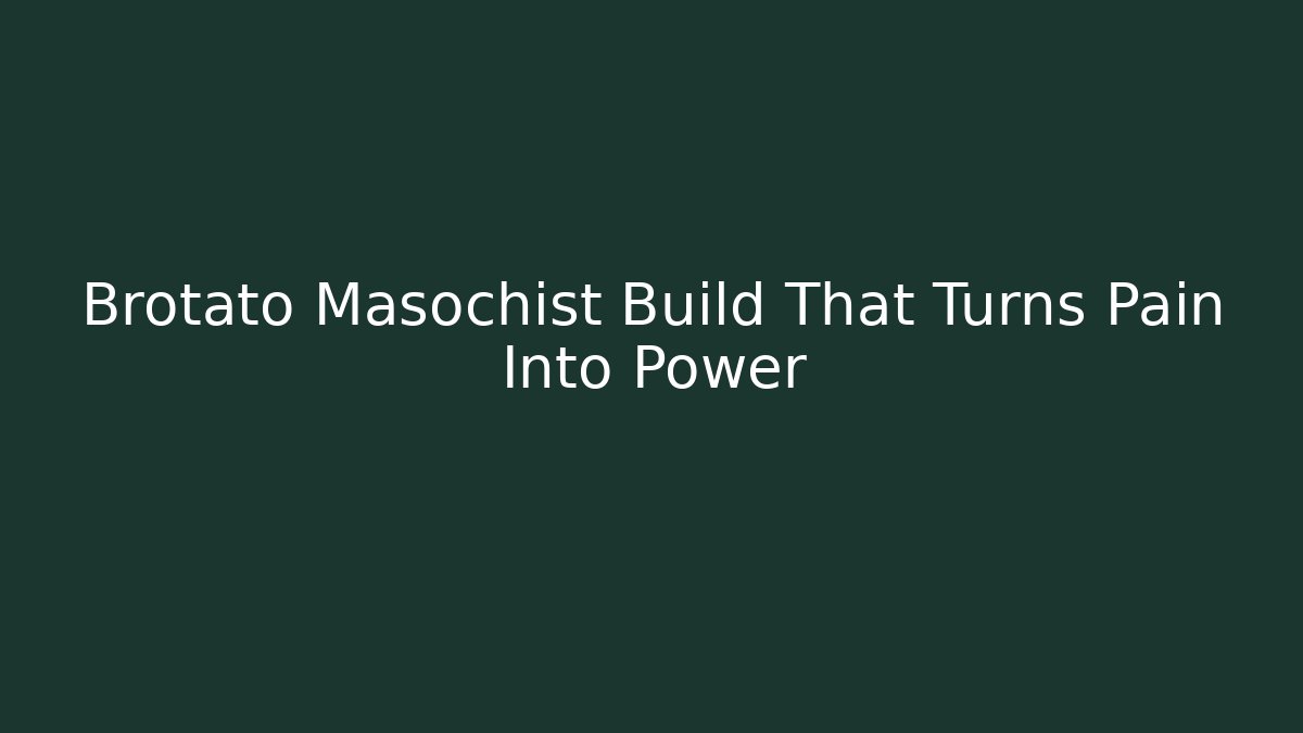 Brotato Masochist Build That Turns Pain Into Power