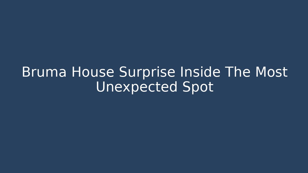 Bruma House Surprise Inside The Most Unexpected Spot - Critter Realm