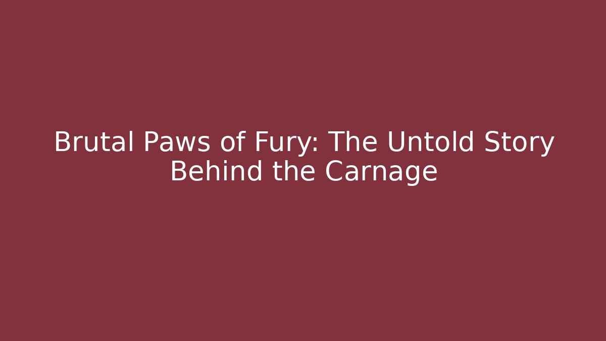 Brutal Paws of Fury: The Untold Story Behind the Carnage