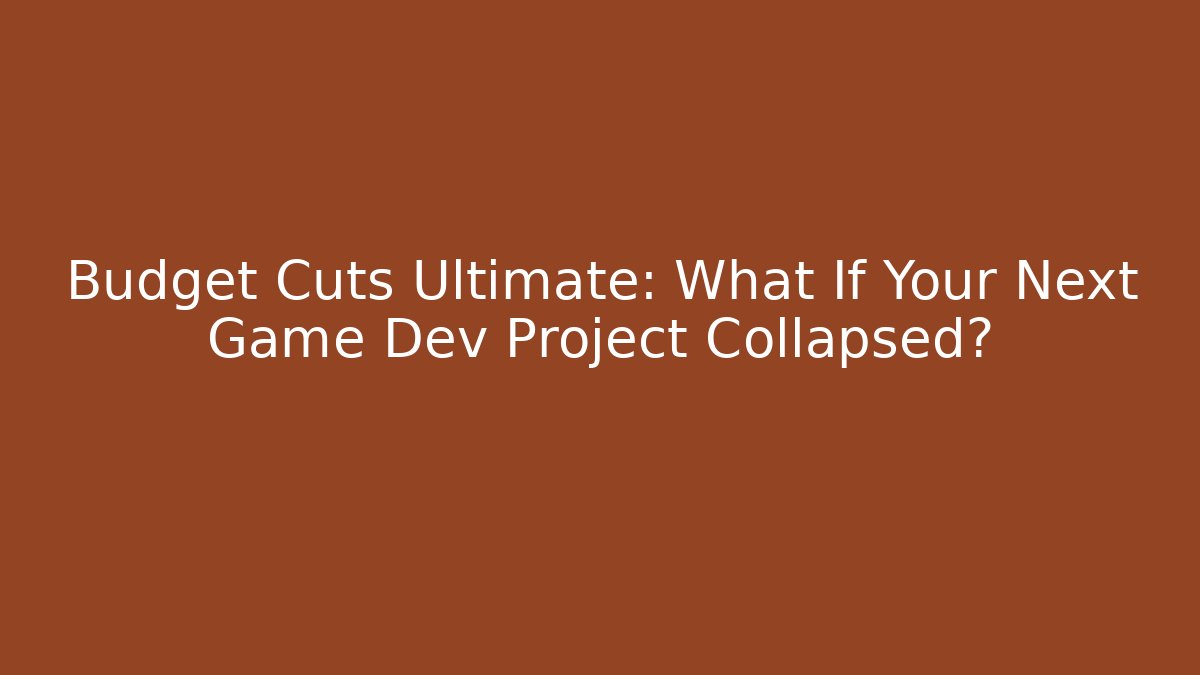 Budget Cuts Ultimate: What If Your Next Game Dev Project Collapsed? - Critter Realm