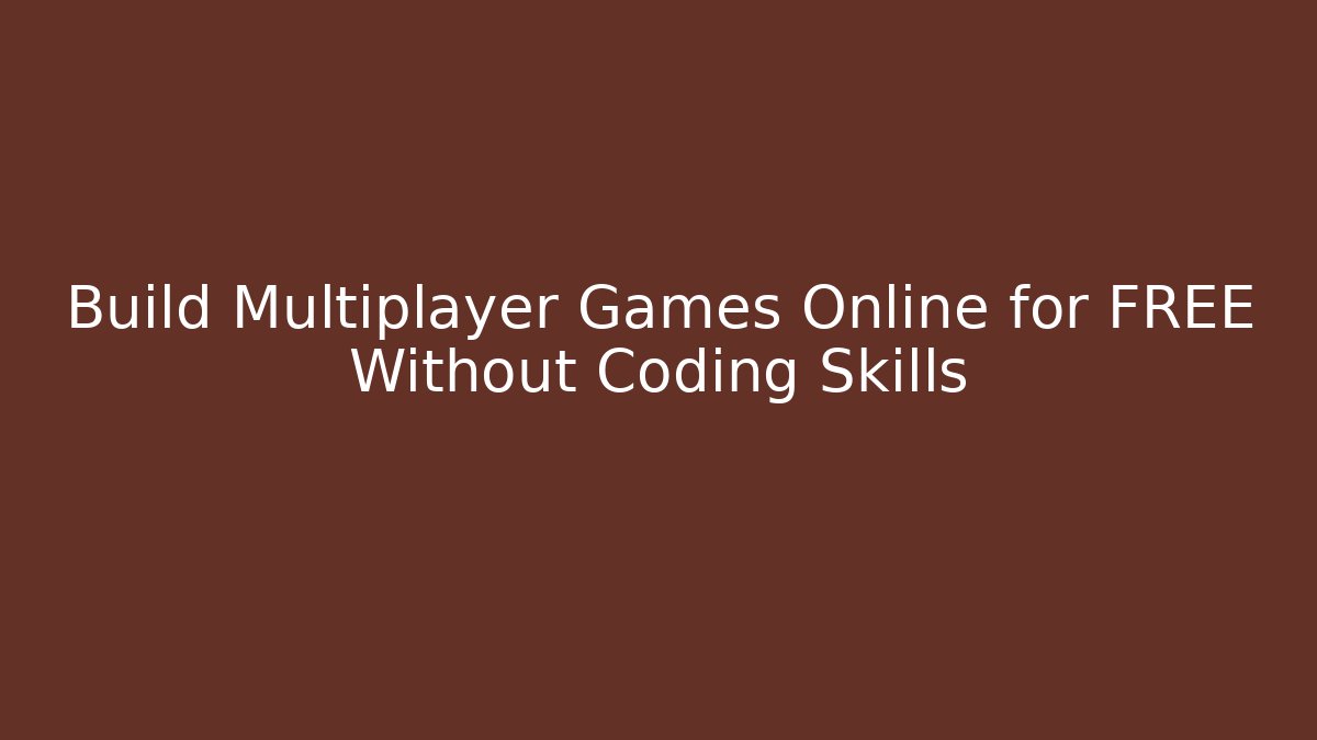 Build Multiplayer Games Online for FREE Without Coding Skills - Critter Realm