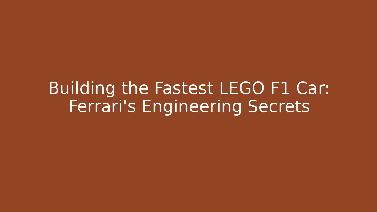 Building the Fastest LEGO F1 Car: Ferrari's Engineering Secrets