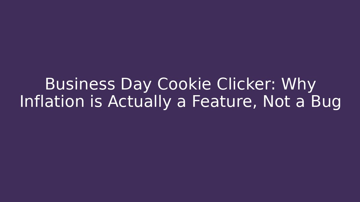 Business Day Cookie Clicker: Why Inflation is Actually a Feature, Not a Bug