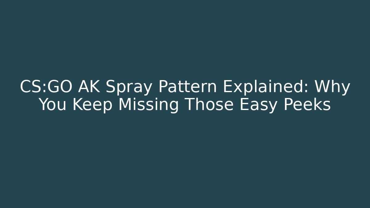 CS:GO AK Spray Pattern Explained: Why You Keep Missing Those Easy Peeks