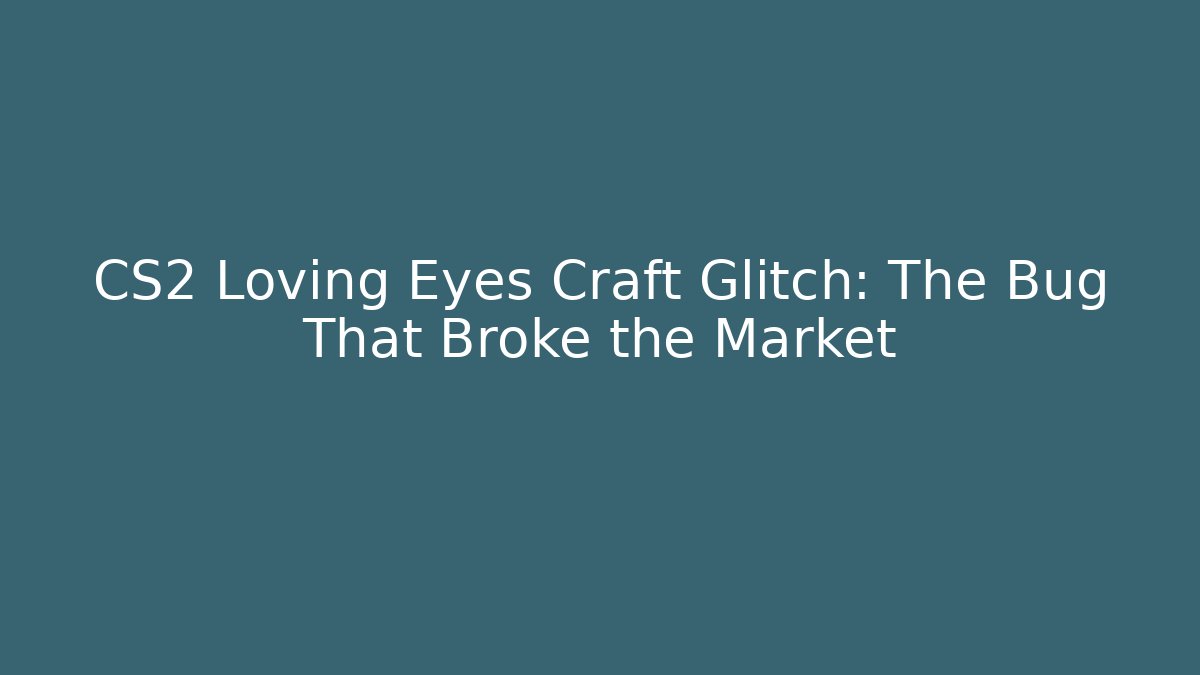 CS2 Loving Eyes Craft Glitch: The Bug That Broke the Market