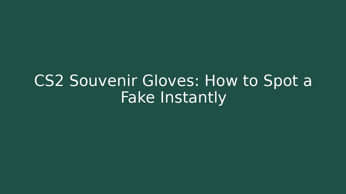 CS2 Souvenir Gloves: How to Spot a Fake Instantly