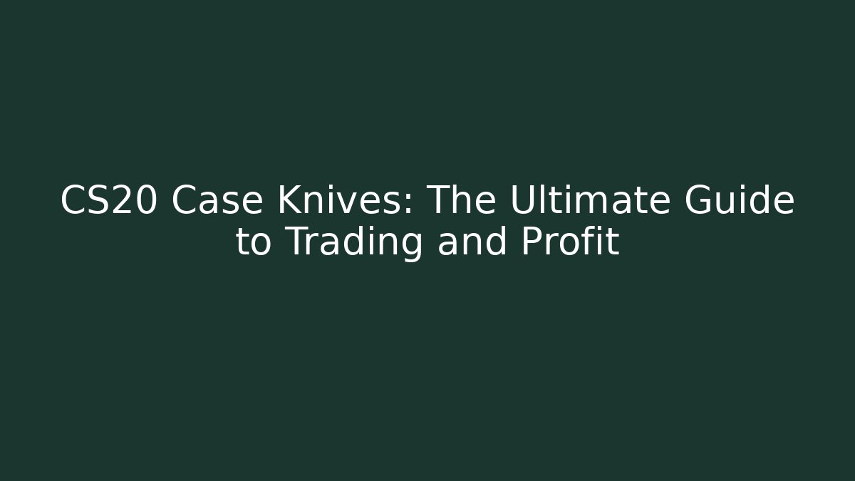 CS20 Case Knives: The Ultimate Guide to Trading and Profit - Critter Realm