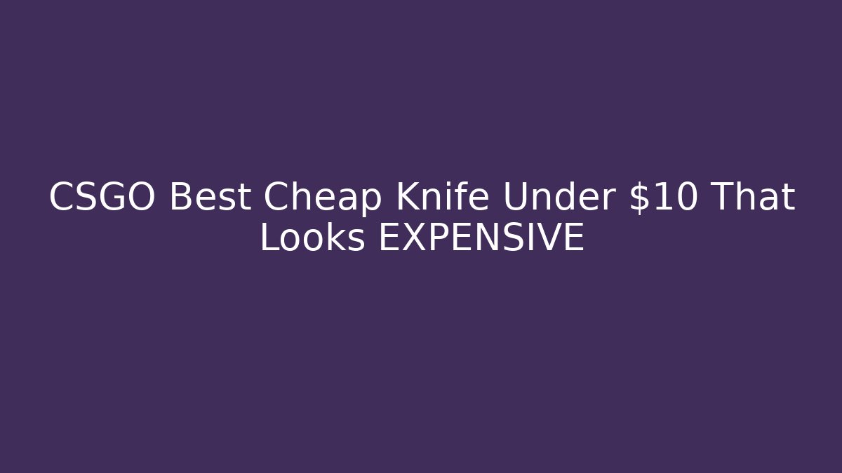 CSGO Best Cheap Knife Under $10 That Looks EXPENSIVE