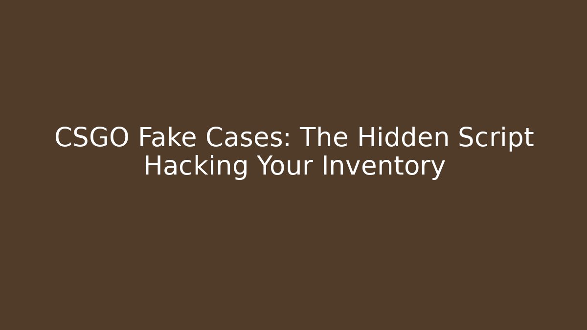 CSGO Fake Cases: The Hidden Script Hacking Your Inventory - Critter Realm