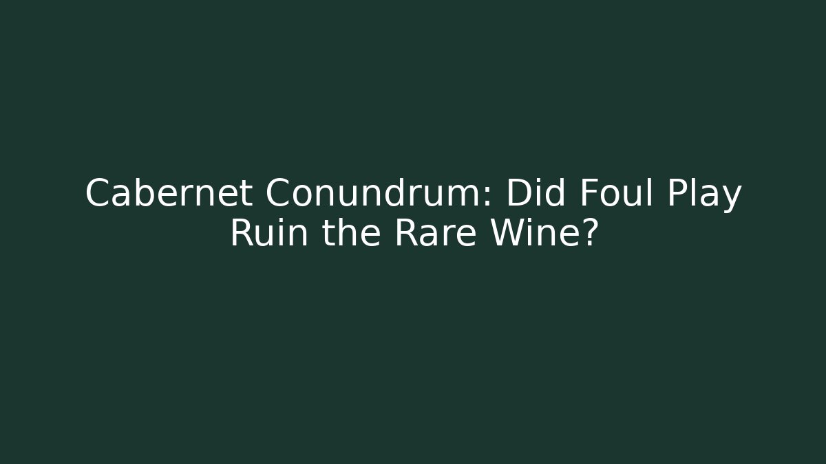 Cabernet Conundrum: Did Foul Play Ruin the Rare Wine?