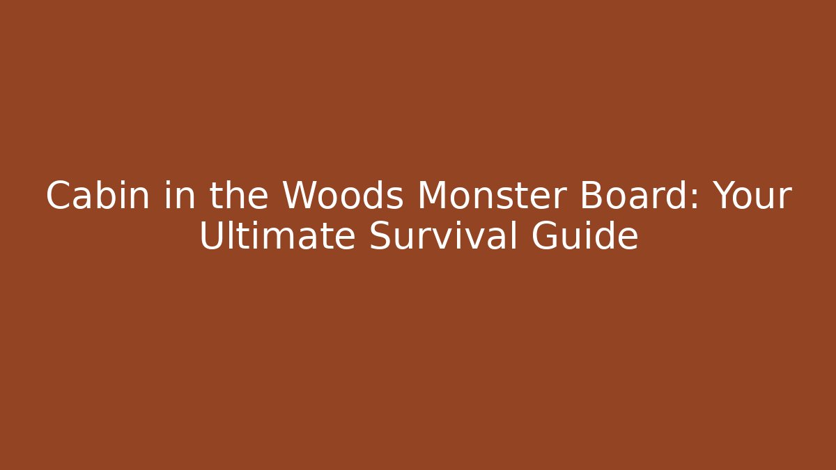 Cabin in the Woods Monster Board: Your Ultimate Survival Guide