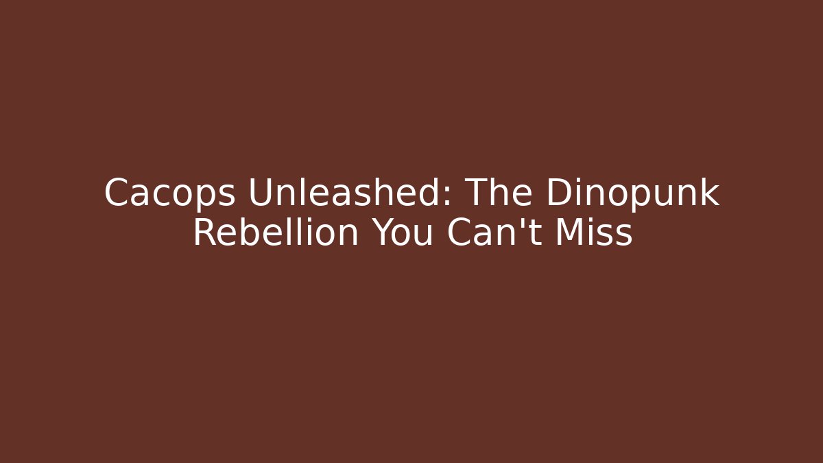 Cacops Unleashed: The Dinopunk Rebellion You Can't Miss