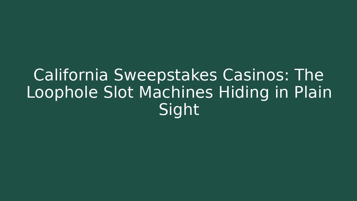 California Sweepstakes Casinos: The Loophole Slot Machines Hiding in Plain Sight