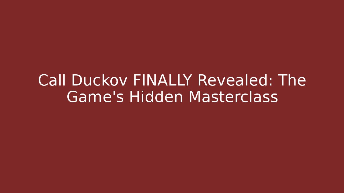 Call Duckov FINALLY Revealed: The Game's Hidden Masterclass