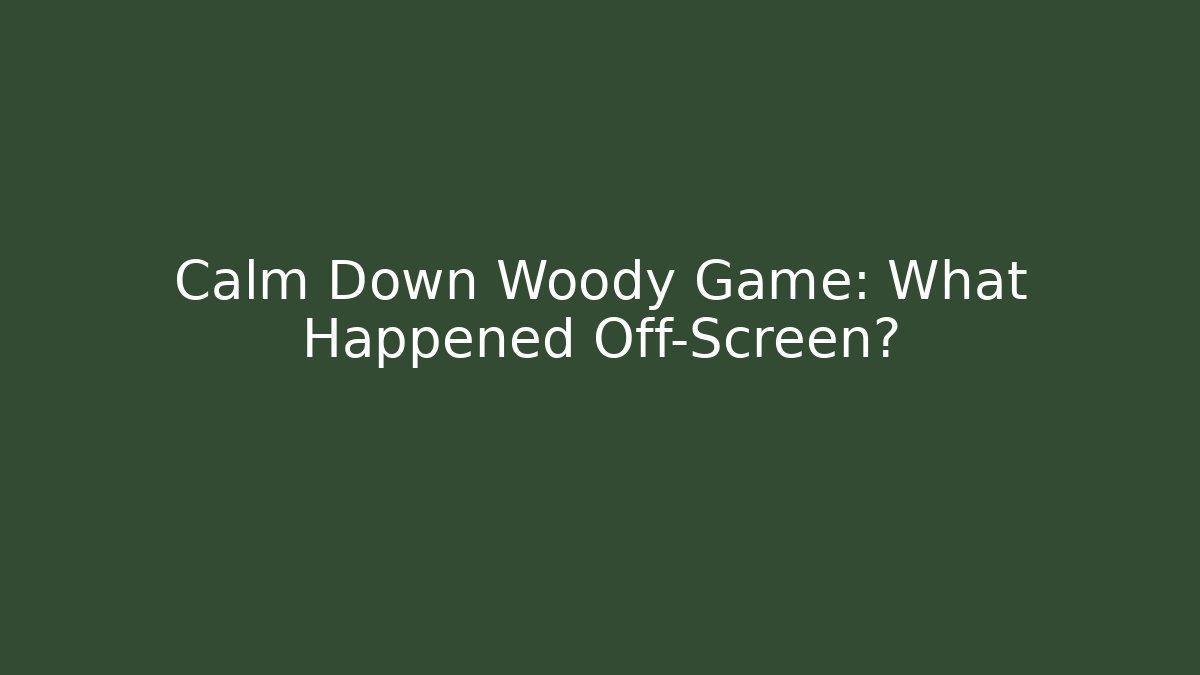 Calm Down Woody Game: What Happened Off-Screen?