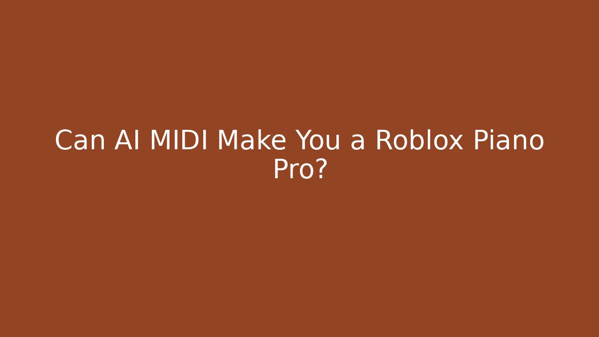 Can AI MIDI Make You a Roblox Piano Pro?