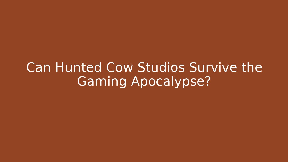 Can Hunted Cow Studios Survive the Gaming Apocalypse?