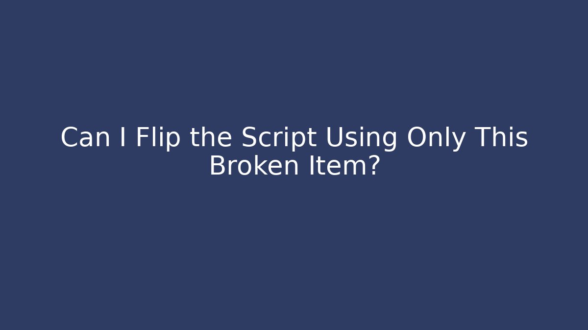 Can I Flip the Script Using Only This Broken Item? - Critter Realm