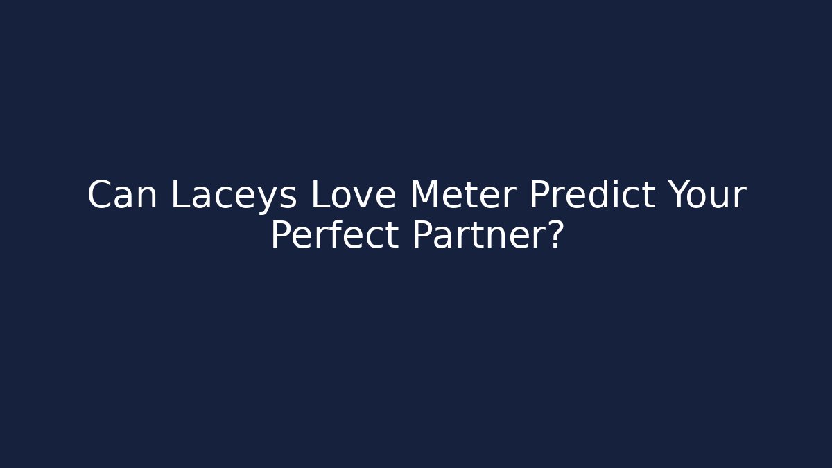 Can Laceys Love Meter Predict Your Perfect Partner?