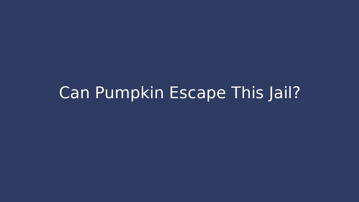 Can Pumpkin Escape This Jail? - Critter Realm