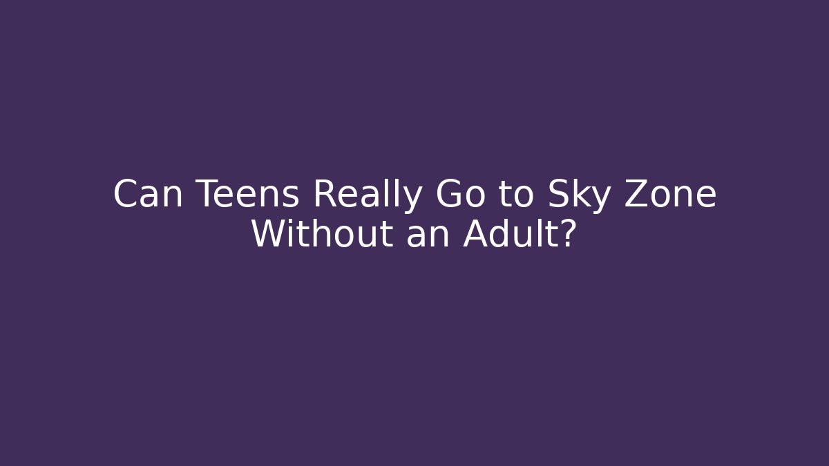 Can Teens Really Go to Sky Zone Without an Adult?