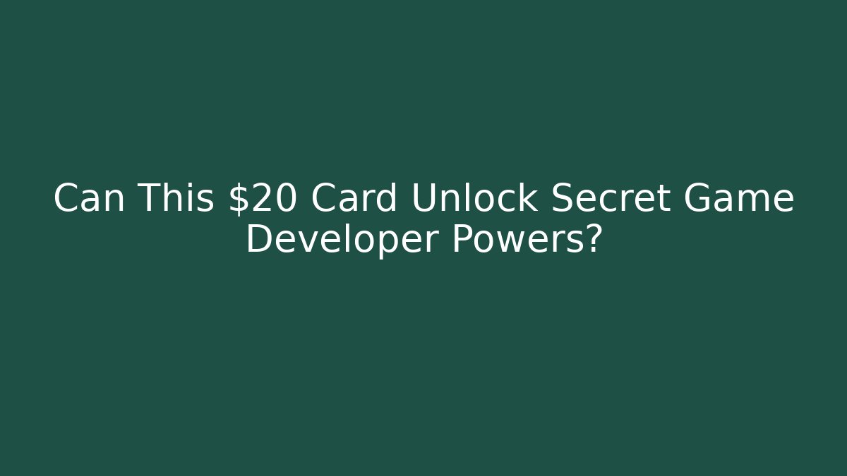 Can This $20 Card Unlock Secret Game Developer Powers? - Critter Realm