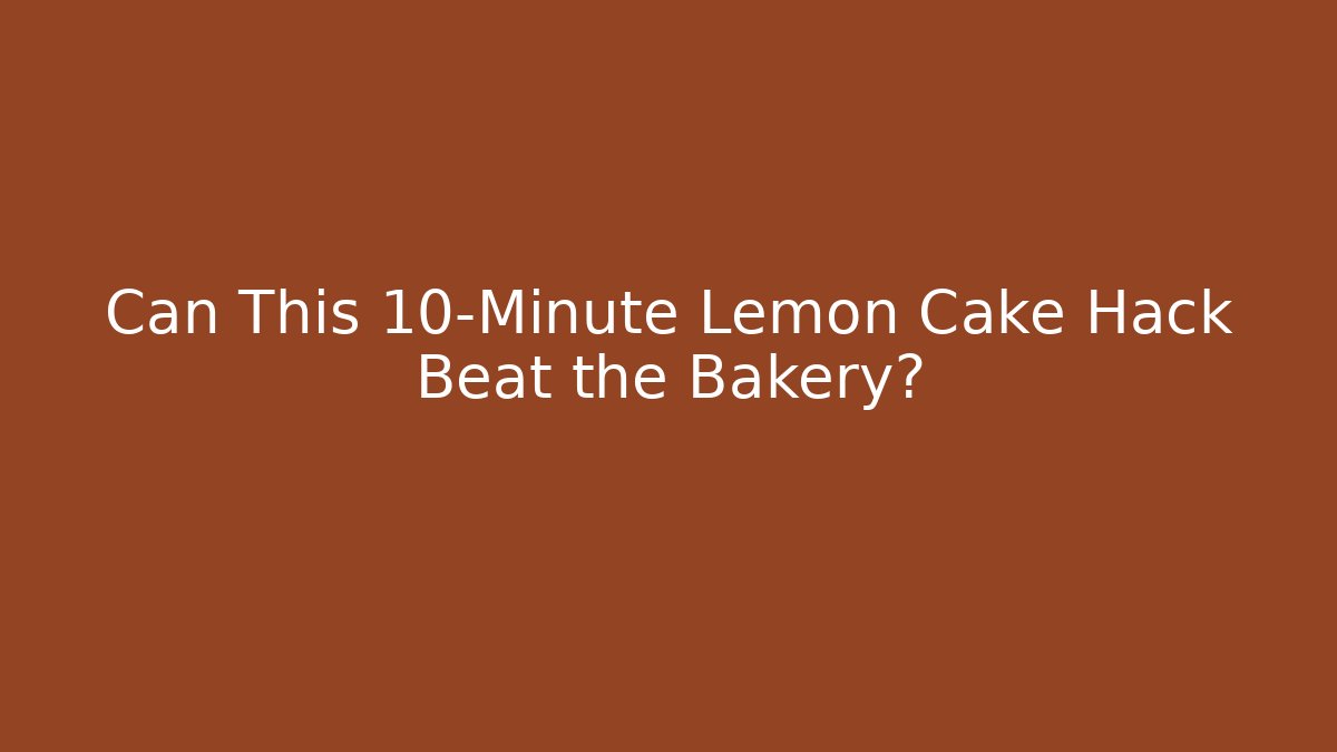 Can This 10-Minute Lemon Cake Hack Beat the Bakery? - Critter Realm