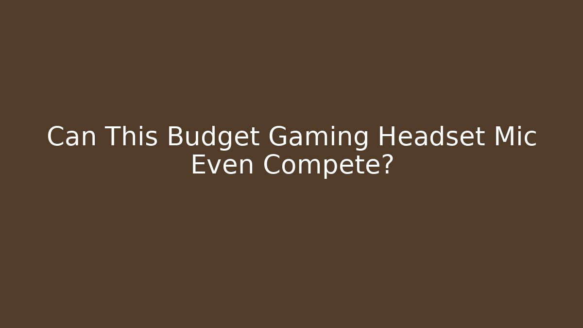 Can This Budget Gaming Headset Mic Even Compete?