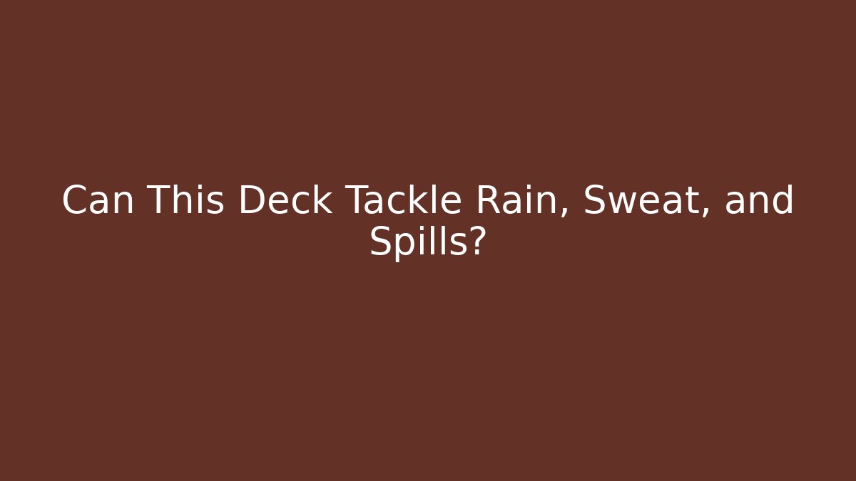Can This Deck Tackle Rain, Sweat, and Spills?