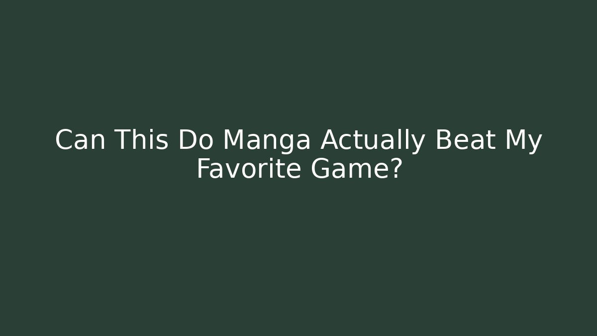 Can This Do Manga Actually Beat My Favorite Game? - Critter Realm