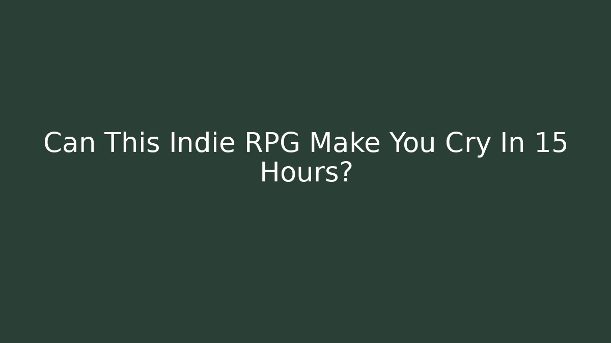 Can This Indie RPG Make You Cry In 15 Hours? - Critter Realm