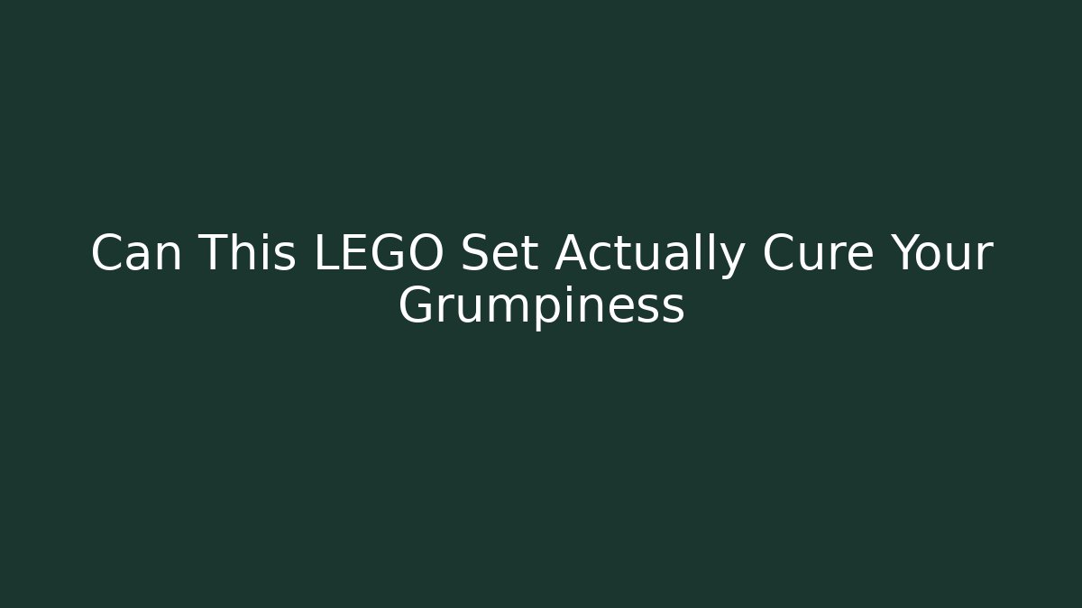 Can This LEGO Set Actually Cure Your Grumpiness