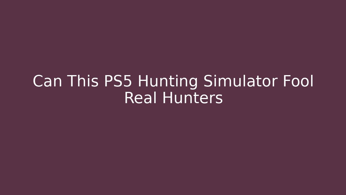 Can This PS5 Hunting Simulator Fool Real Hunters