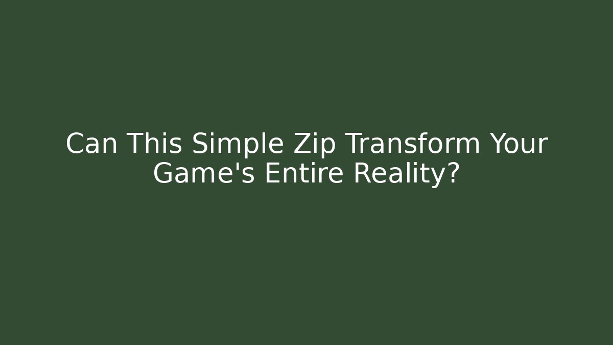 Can This Simple Zip Transform Your Game's Entire Reality? - Critter Realm