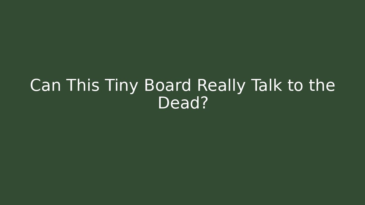 Can This Tiny Board Really Talk to the Dead?