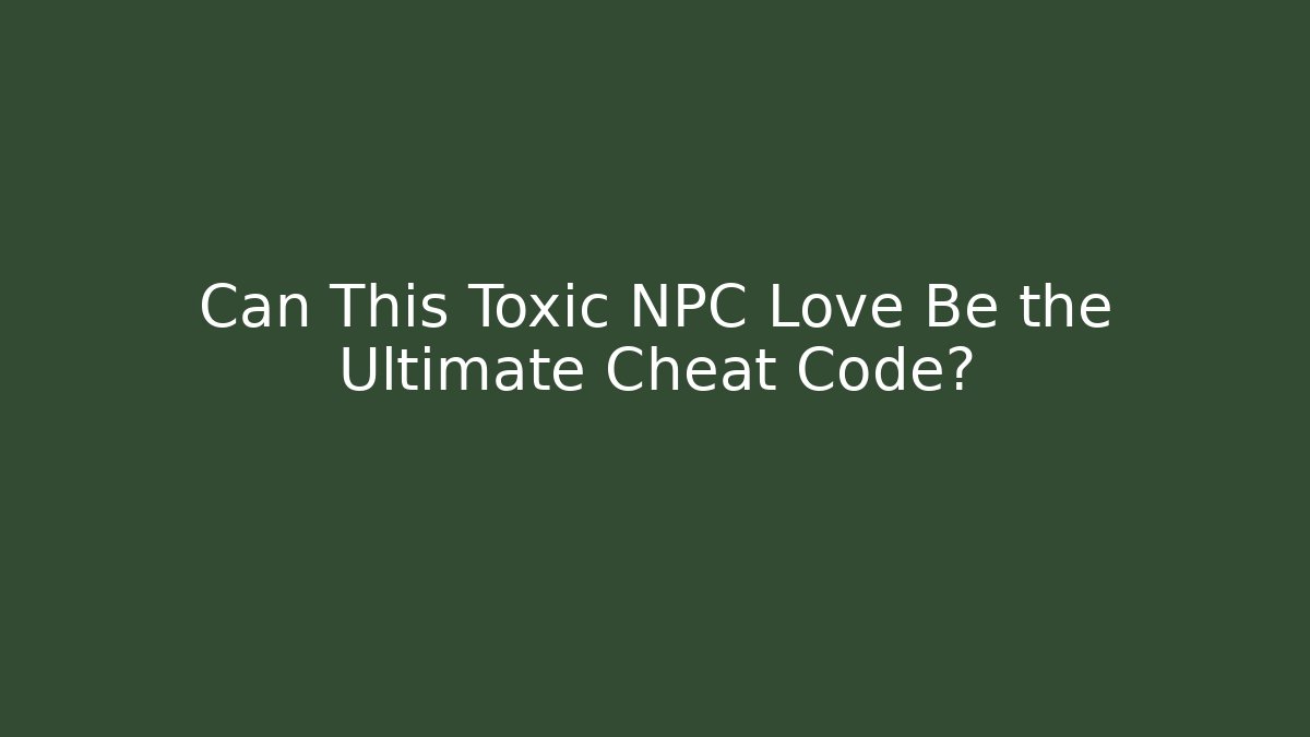 Can This Toxic NPC Love Be the Ultimate Cheat Code?