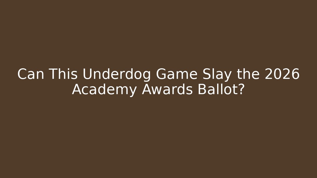 Can This Underdog Game Slay the 2026 Academy Awards Ballot?