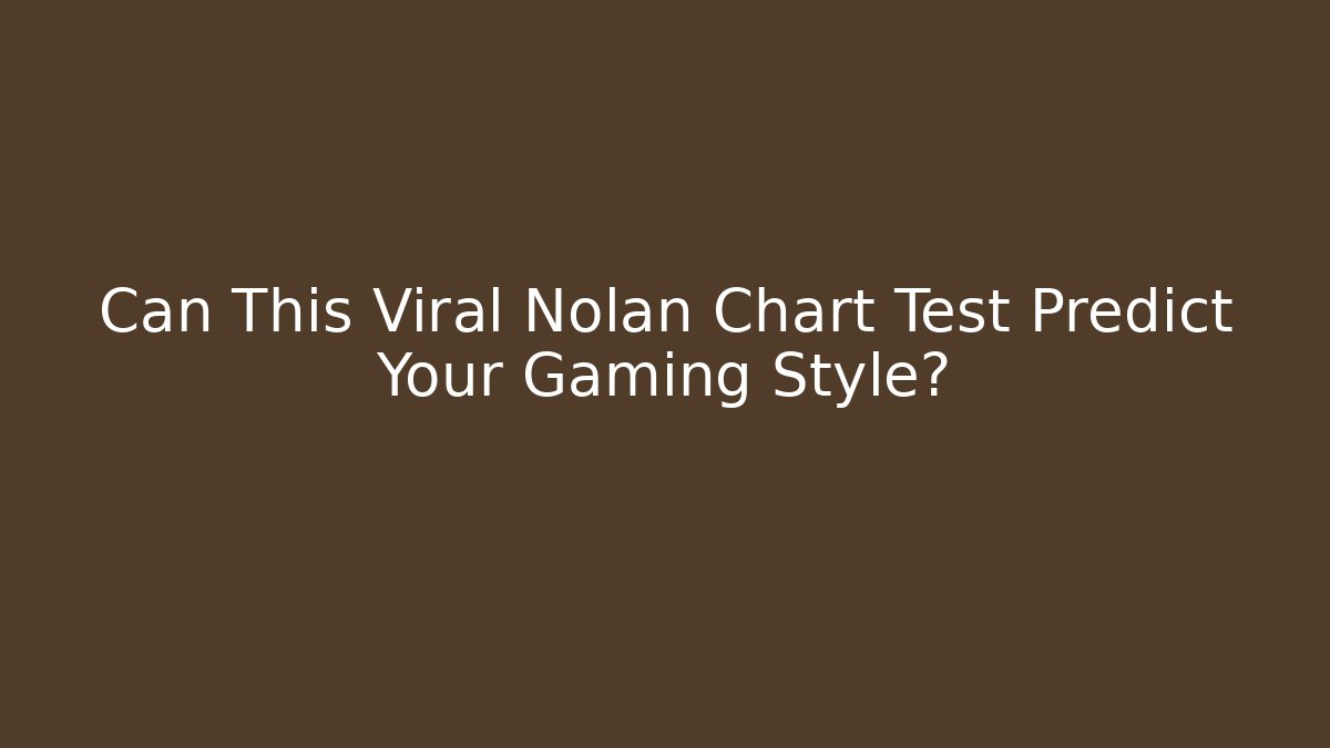Can This Viral Nolan Chart Test Predict Your Gaming Style?
