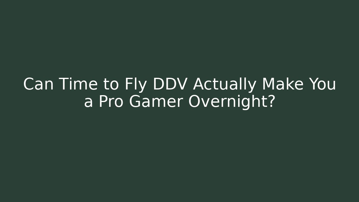 Can Time to Fly DDV Actually Make You a Pro Gamer Overnight?