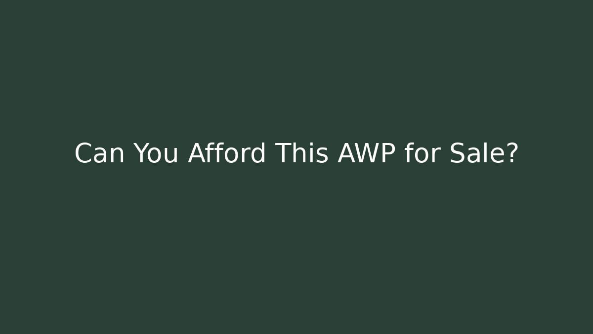 Can You Afford This AWP for Sale?