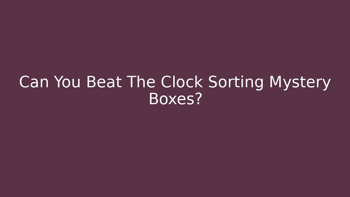 Can You Beat The Clock Sorting Mystery Boxes?
