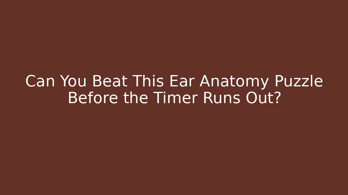 Can You Beat This Ear Anatomy Puzzle Before the Timer Runs Out?