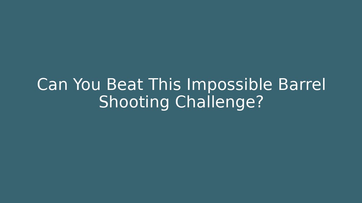 Can You Beat This Impossible Barrel Shooting Challenge?