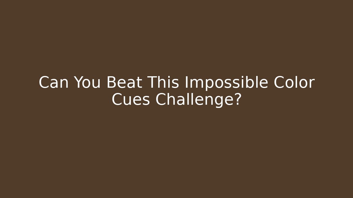 Can You Beat This Impossible Color Cues Challenge? - Critter Realm
