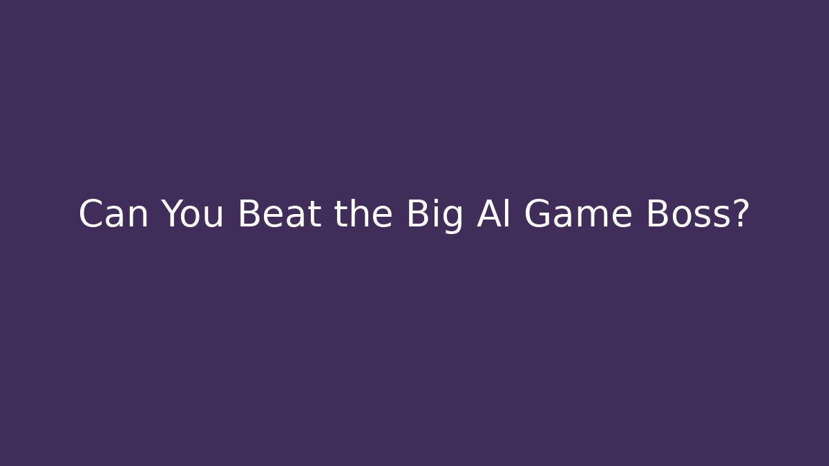 Can You Beat the Big Al Game Boss? - Critter Realm