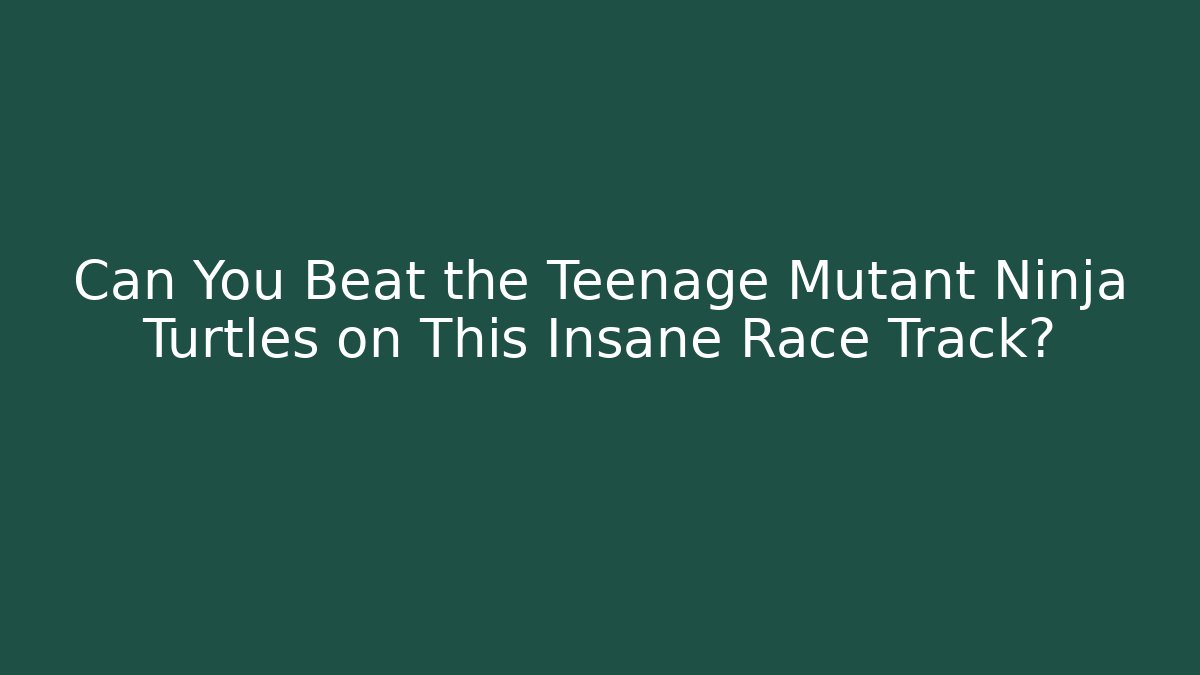 Can You Beat the Teenage Mutant Ninja Turtles on This Insane Race Track?
