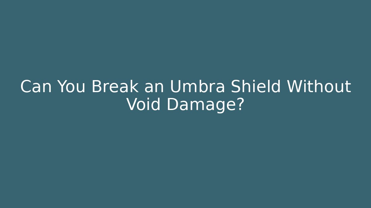 Can You Break an Umbra Shield Without Void Damage?